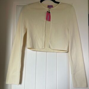 NWT Edikted Jayne Split Front Knit Cardigan Yellow
